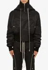 Rick Owens Luxor Alice Drawstring Bomber Jacket In Black