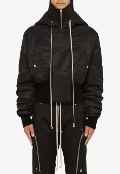 Rick Owens Luxor Alice Drawstring Bomber Jacket In Black