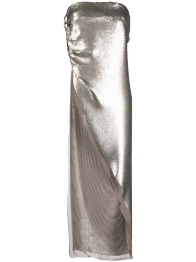 Rick Owens Luxor Asymmetric Sequinned Top In Brown