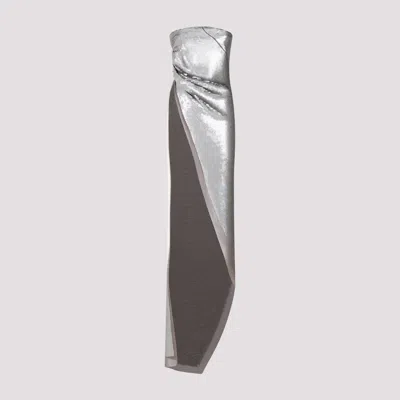 Rick Owens Luxor Asymmetric Sequinned Top In Silver