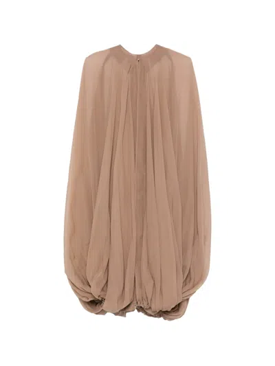 Rick Owens Luxor Cape In Brown