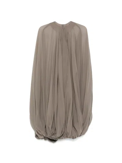 Rick Owens Luxor Layered Cape Jacket In Brown