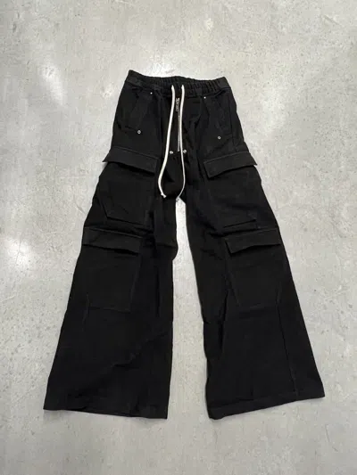 Pre-owned Rick Owens Luxor Fw/23 Double Bela Cargos In Black