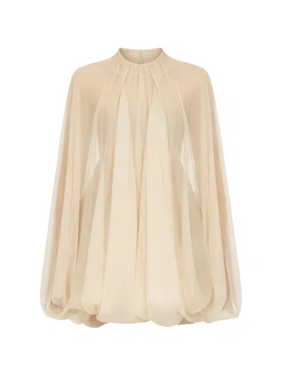 Rick Owens Luxor High-neck Cape Jacket In Neutral