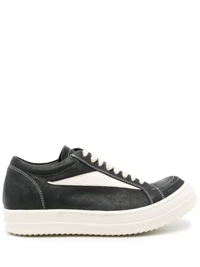 Rick Owens Vintage Low-top Leather Sneakers In Black