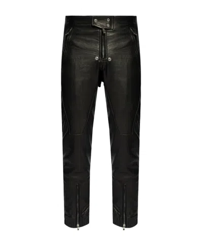 Rick Owens Luxor Leather Trousers In Black