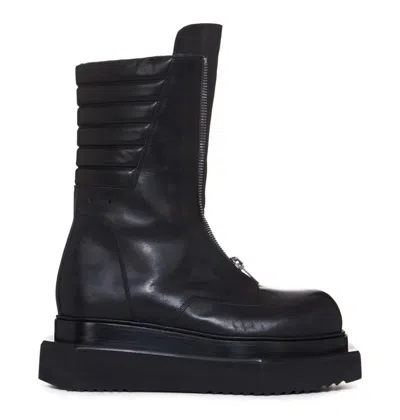 Pre-owned Rick Owens Luxor Moto Cyclops Boots In Black