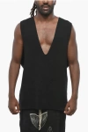 Rick Owens Luxor V-neck Sleeveless Cashmere Sweater In Black