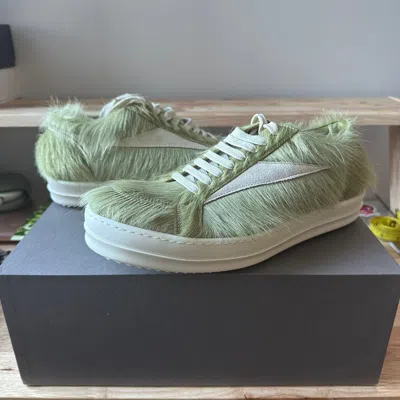 Pre-owned Rick Owens Luxor Vans Vintage Sneaker Pony Hair Dirty Acid In Acid Green