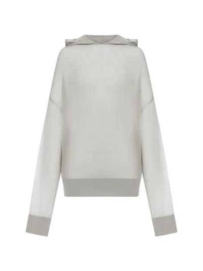 Rick Owens Luxurious Cashmere Hoodie For Women In Gray