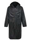 Rick Owens Mac Hooded Raincoat In Black