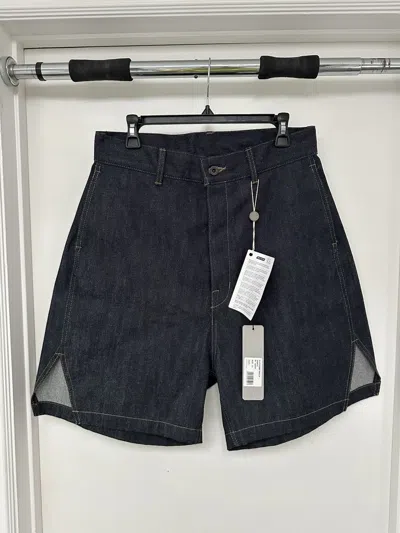 Pre-owned Rick Owens Made In Japan Raw Denim Shorts In Blue