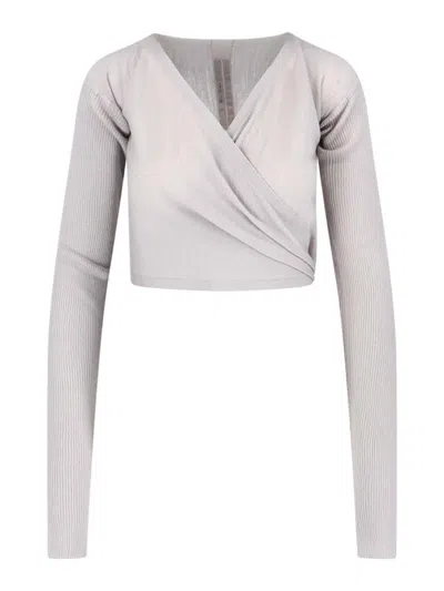 RICK OWENS SUÉTER CUELLO REDONDO - GRIS