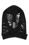 Rick Owens Maglia Distressed Merino Wool Hood In Black