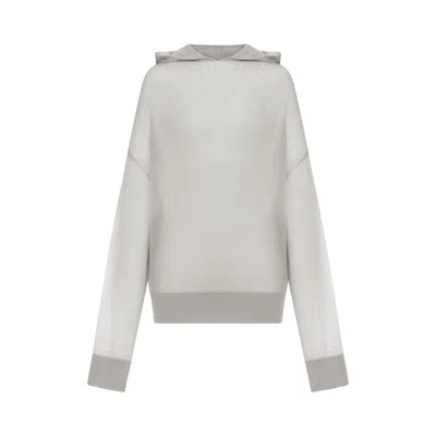 Pre-owned Rick Owens Maglia Hun Hoodie 'pearl' | White | Women's Size M