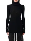 Rick Owens Maglia Long Sleeve Tube Sweater In Black In Black