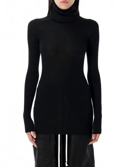 RICK OWENS MAGLIA LONG SLEEVE TUBE SWEATER IN BLACK