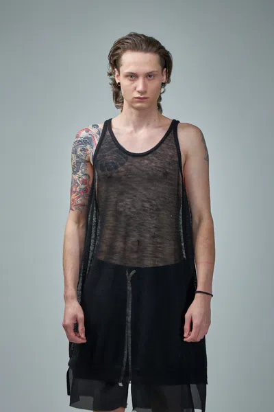 Rick Owens Maglia Virgin Wool Tank Top In Black