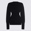 Rick Owens Dafne Fitted Waist Long Sleeve Wool Knit Knitwear Black In Black