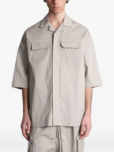 Rick Owens Magnum Tommy Chest-pockets Cotton Shirt In Neutral