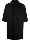 Rick Owens Oversized Short-sleeve Shirt In Black