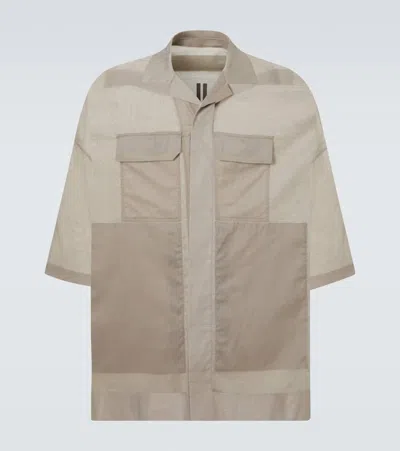 Rick Owens Magnum Tommy Cotton Shirt In Gray