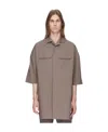 Rick Owens Strap-detail Shirt With Classic Collar For Men In Gray