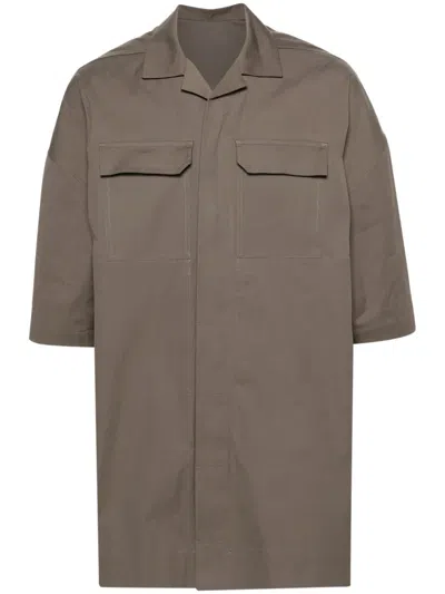 Rick Owens Magnum Tommy Cotton Shirt In Grey