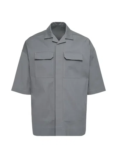 Rick Owens Magnum Tommy Heavy Poplin Shirt In Gray