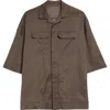 Rick Owens Men Camicia Magnum Tommy In Cotone Organico Certificato In Dust