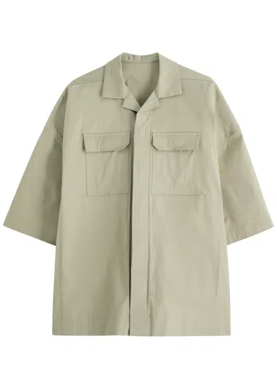 Rick Owens Magnum Tommy Oversized Twill Shirt In Mint