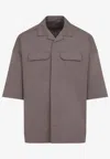 Rick Owens Strap-detail Shirt With Classic Collar For Men In Gray