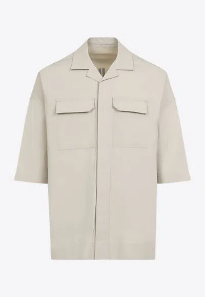 Rick Owens Magnum Tommy Short-sleeved Shirt In Neutral