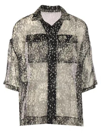 Rick Owens Magnum Tommy Silk Shirt In Black