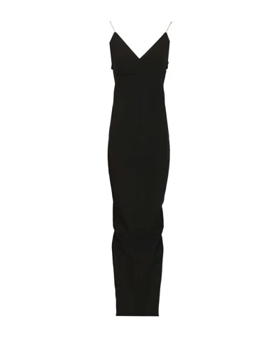 Rick Owens Maillot Strappy Long Dress In Black