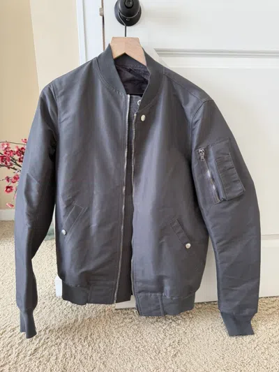 Pre-owned Rick Owens Mainline Bomber Jacket Size M 50 In Gray