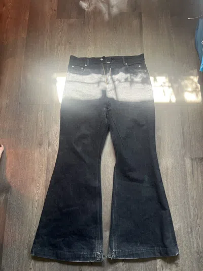 Pre-owned Rick Owens Mainline Luxor Bolan Denim In Black