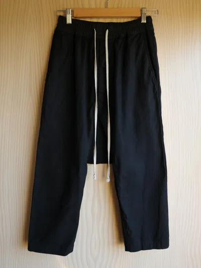Pre-owned Rick Owens Mainline - Walrus S/s17 - Black Cotton Classic Trousers