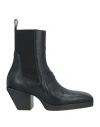 Rick Owens Stivali Block-heel Leather Boots In Black