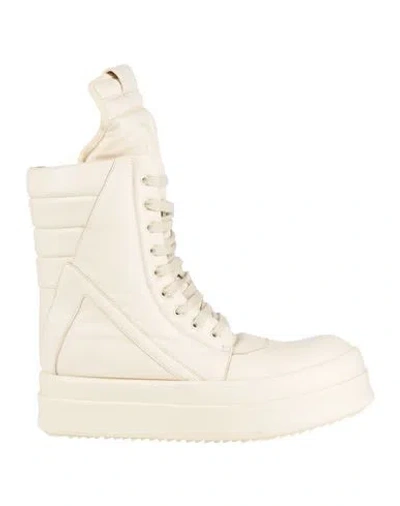 Rick Owens Man Ankle Boots Cream Size 9 Leather In White