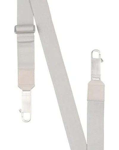 Rick Owens Man Bag Strap Light Grey Size - Cotton, Cow Leather In White