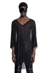 Rick Owens Man Black T-shirts & Tank Tops In Black