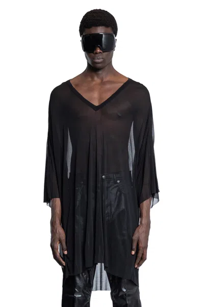 Rick Owens Man Black T-shirts & Tank Tops
