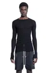 Rick Owens Man Black T-shirts & Tank Tops In Black