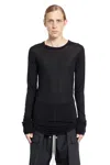 Rick Owens Man Black T-shirts & Tank Tops In Black