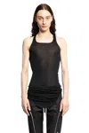 Rick Owens Basic Rib Tank In Mini Rib Jersey In Black