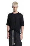 Rick Owens Man Black T-shirts & Tank Tops In Black