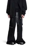Rick Owens Wide-leg Trousers With High Waist And Utility Pockets In Black