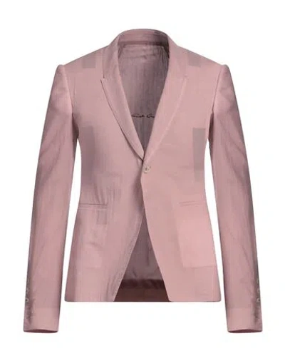 Rick Owens Man Blazer Antique Rose Size 38 Cotton In Pink