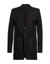 Rick Owens Man Blazer Black Size 36 Polyester In Black
